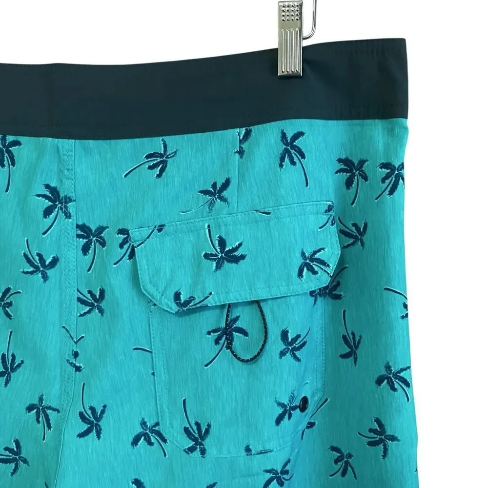 Billabong Mens Size 36 Palm Tree Swim Board Shorts Quick Dry 4-Way Stretch